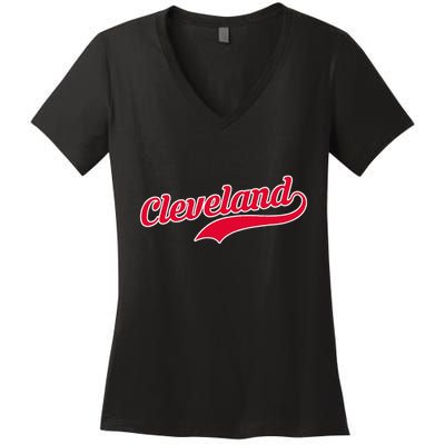 Cleveland Ohio Baseball Women's V-Neck T-Shirt