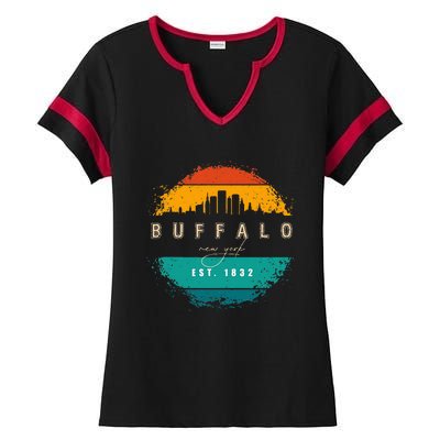 City Of Buffalo New York Ladies Halftime Notch Neck Tee