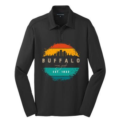 City Of Buffalo New York Silk Touch Performance Long Sleeve Polo