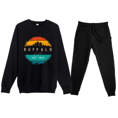 City Of Buffalo New York Premium Crewneck Sweatsuit Set