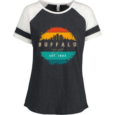 City Of Buffalo New York Enza Ladies Jersey Colorblock Tee