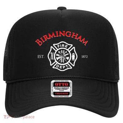 City Of Birmingham Fire Rescue Alabama Firefighter High Crown Mesh Back Trucker Hat