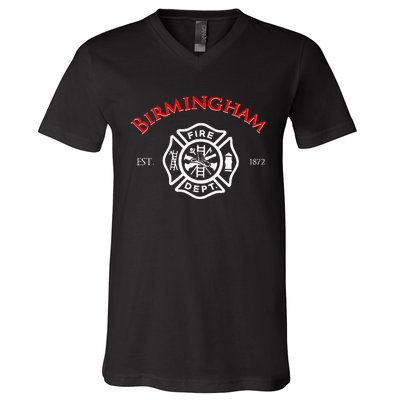 City Of Birmingham Fire Rescue Alabama Firefighter V-Neck T-Shirt