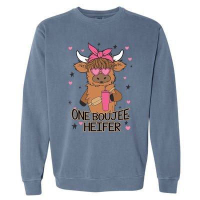 Cute One Boujee Heifer Garment-Dyed Sweatshirt