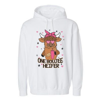 Cute One Boujee Heifer Garment-Dyed Fleece Hoodie