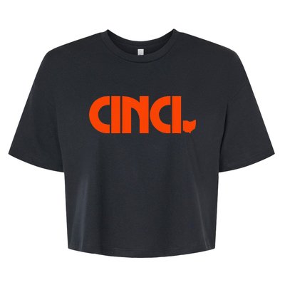 Cinci Ohio Bold Orange Bella+Canvas Jersey Crop Tee