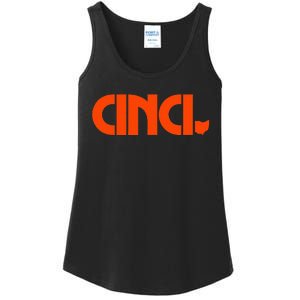 Cinci Ohio Bold Orange Ladies Essential Tank