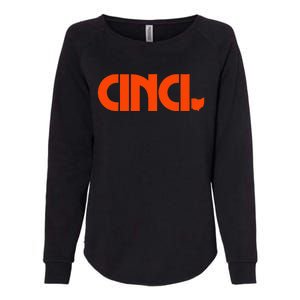 Cinci Ohio Bold Orange Womens California Wash Sweatshirt