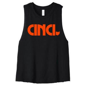 Cinci Ohio Bold Orange Women's Racerback Cropped Tank