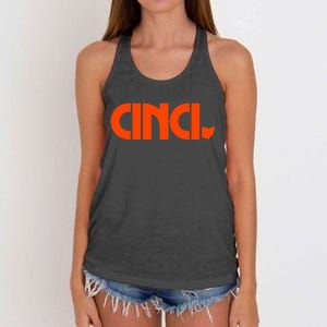 Cinci Ohio Bold Orange Women's Knotted Racerback Tank