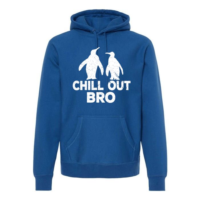 Chill Out Bro Penguin Gift Funny Animal Xmas Cool Penguin Pj Funny Gift Premium Hoodie