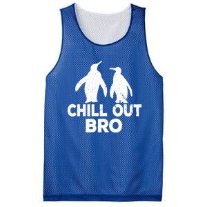 Chill Out Bro Penguin Gift Funny Animal Xmas Cool Penguin Pj Funny Gift Mesh Reversible Basketball Jersey Tank