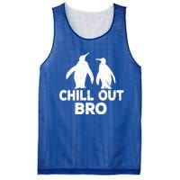 Chill Out Bro Penguin Gift Funny Animal Xmas Cool Penguin Pj Funny Gift Mesh Reversible Basketball Jersey Tank