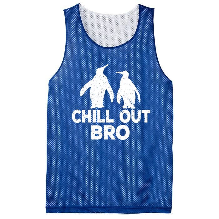 Chill Out Bro Penguin Gift Funny Animal Xmas Cool Penguin Pj Funny Gift Mesh Reversible Basketball Jersey Tank