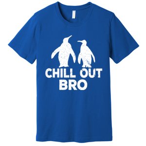 Chill Out Bro Penguin Gift Funny Animal Xmas Cool Penguin Pj Funny Gift Premium T-Shirt