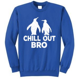 Chill Out Bro Penguin Gift Funny Animal Xmas Cool Penguin Pj Funny Gift Tall Sweatshirt