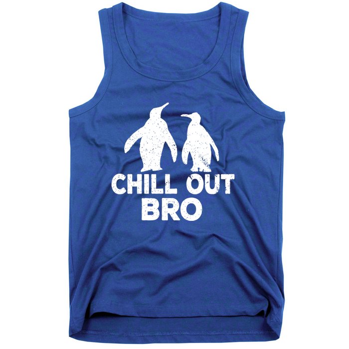 Chill Out Bro Penguin Gift Funny Animal Xmas Cool Penguin Pj Funny Gift Tank Top