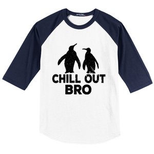 Chill Out Bro Penguin Gift Funny Animal Xmas Cool Penguin Pj Funny Gift Baseball Sleeve Shirt