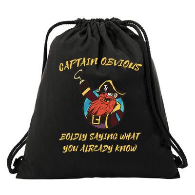 Captain Obvious Boldly Saying What You Already Know Fun Drawstring Bag