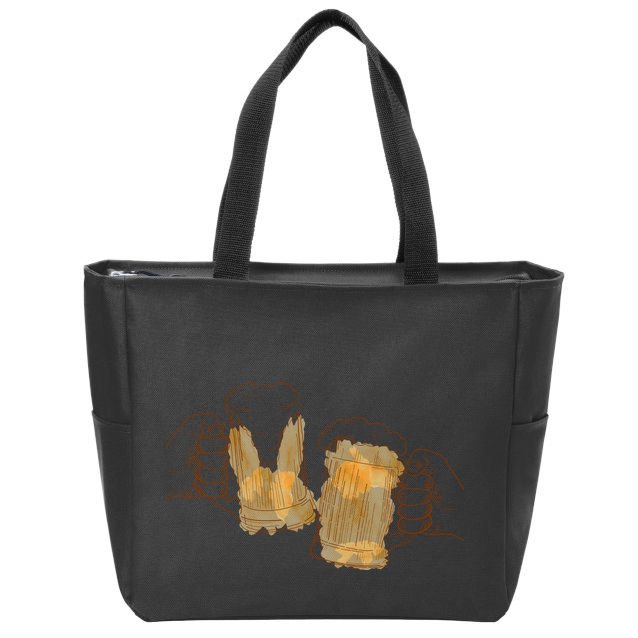 Cheers Oktoberfest Beer Hands Zip Tote Bag