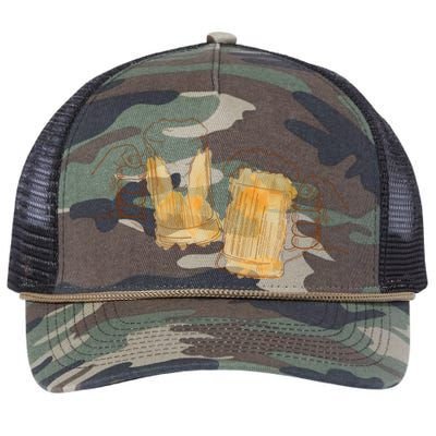 Cheers Oktoberfest Beer Hands Retro Rope Trucker Hat Cap