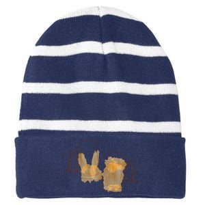 Cheers Oktoberfest Beer Hands Striped Beanie with Solid Band