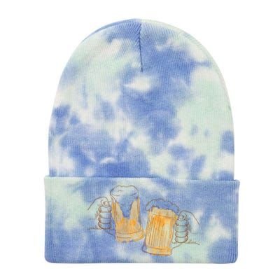 Cheers Oktoberfest Beer Hands Tie Dye 12in Knit Beanie