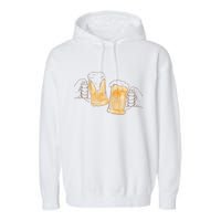 Cheers Oktoberfest Beer Hands Garment-Dyed Fleece Hoodie