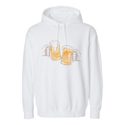 Cheers Oktoberfest Beer Hands Garment-Dyed Fleece Hoodie