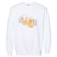 Cheers Oktoberfest Beer Hands Garment-Dyed Sweatshirt