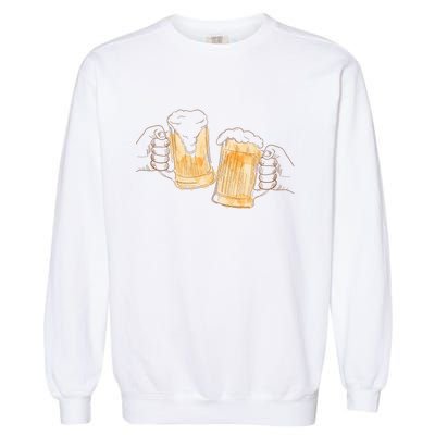 Cheers Oktoberfest Beer Hands Garment-Dyed Sweatshirt