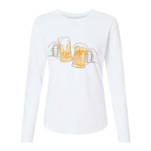 Cheers Oktoberfest Beer Hands Womens Cotton Relaxed Long Sleeve T-Shirt