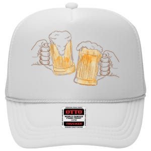 Cheers Oktoberfest Beer Hands High Crown Mesh Back Trucker Hat