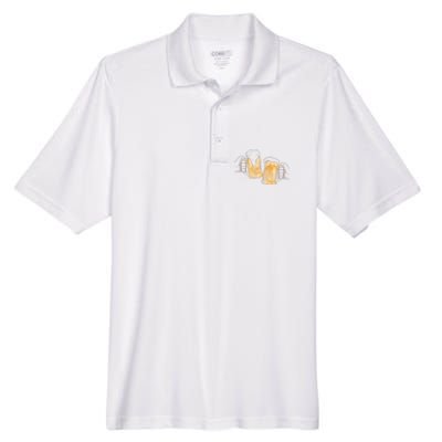 Cheers Oktoberfest Beer Hands Men's Origin Performance Piqué Polo