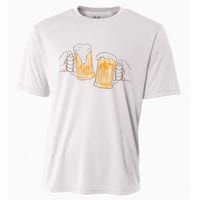 Cheers Oktoberfest Beer Hands Cooling Performance Crew T-Shirt