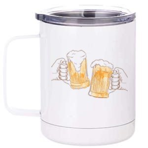 Cheers Oktoberfest Beer Hands 12 oz Stainless Steel Tumbler Cup