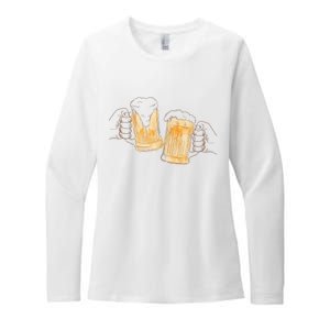 Cheers Oktoberfest Beer Hands Womens CVC Long Sleeve Shirt