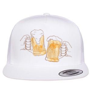 Cheers Oktoberfest Beer Hands Flat Bill Trucker Hat