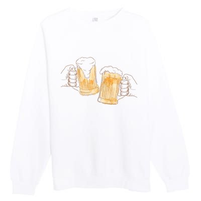 Cheers Oktoberfest Beer Hands Premium Crewneck Sweatshirt