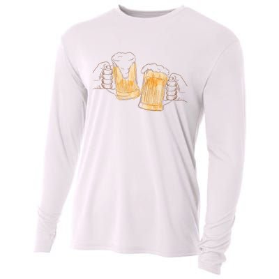 Cheers Oktoberfest Beer Hands Cooling Performance Long Sleeve Crew