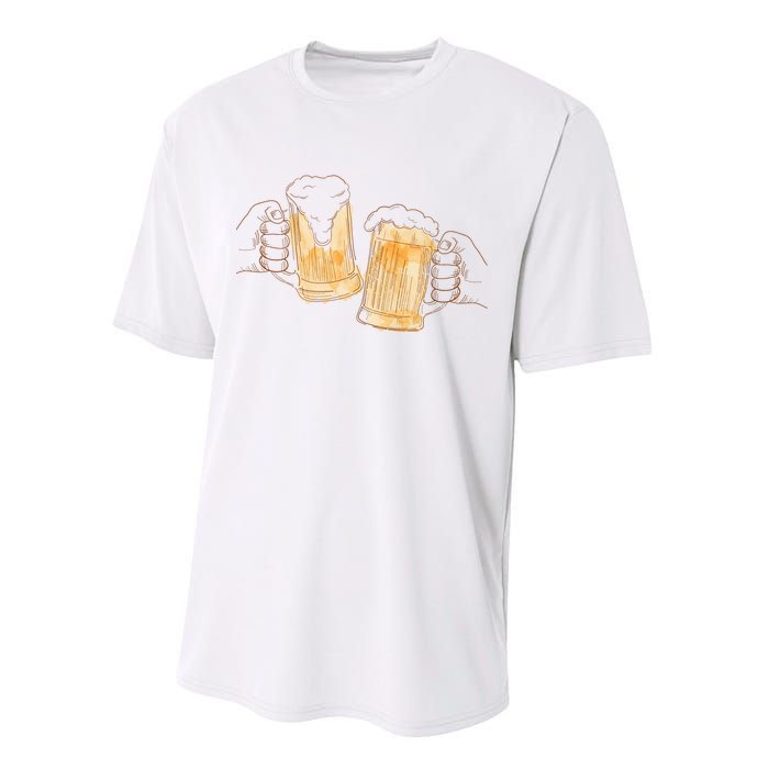 Cheers Oktoberfest Beer Hands Performance Sprint T-Shirt