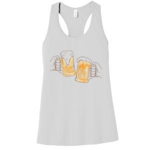 Cheers Oktoberfest Beer Hands Women's Racerback Tank