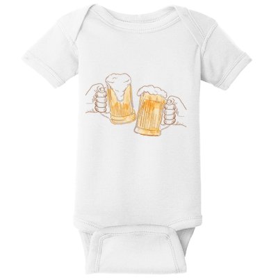 Cheers Oktoberfest Beer Hands Baby Bodysuit