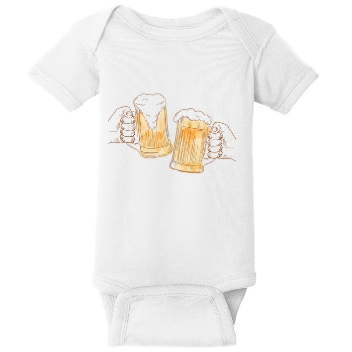 Cheers Oktoberfest Beer Hands Baby Bodysuit