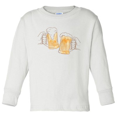 Cheers Oktoberfest Beer Hands Toddler Long Sleeve Shirt