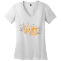 Cheers Oktoberfest Beer Hands Women's V-Neck T-Shirt