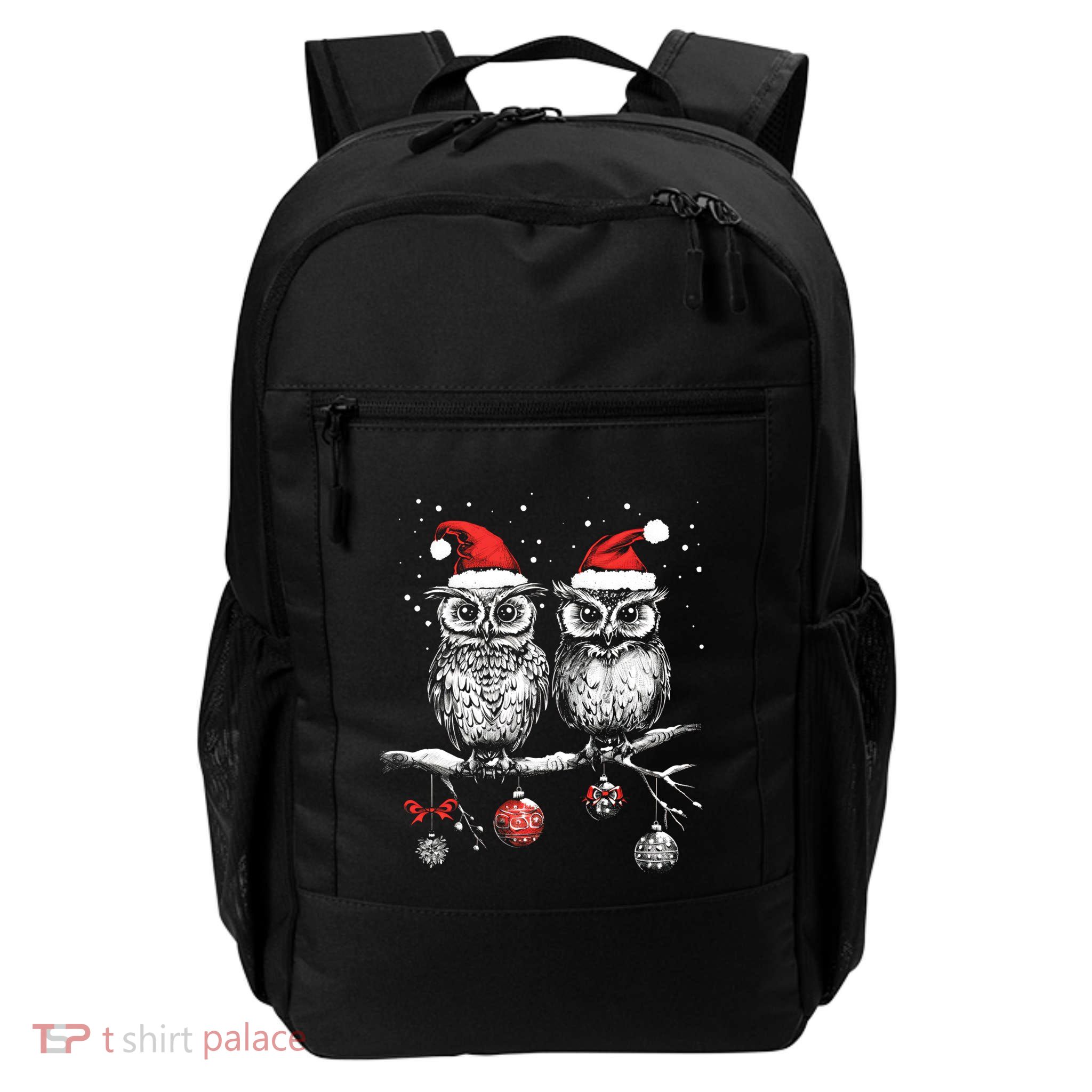 Cute Owls Branch Holiday Theme Santa Holiday Owls Great Gift Daily Commute Backpack
