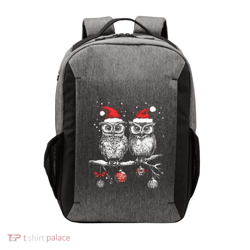 Cute Owls Branch Holiday Theme Santa Holiday Owls Great Gift Vector Backpack
