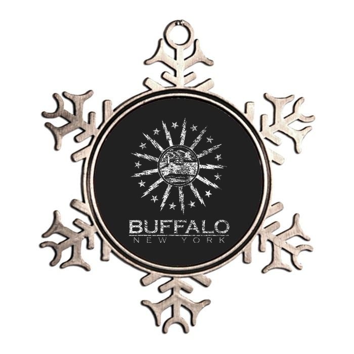 City Of Buffalo New York Flag Metallic Star Ornament