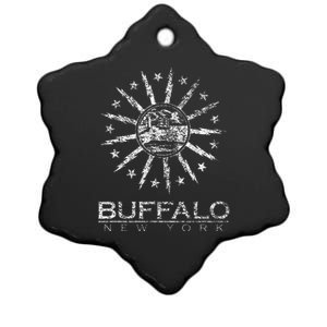 City Of Buffalo New York Flag Ceramic Star Ornament